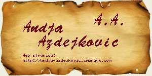 Anđa Azdejković vizit kartica